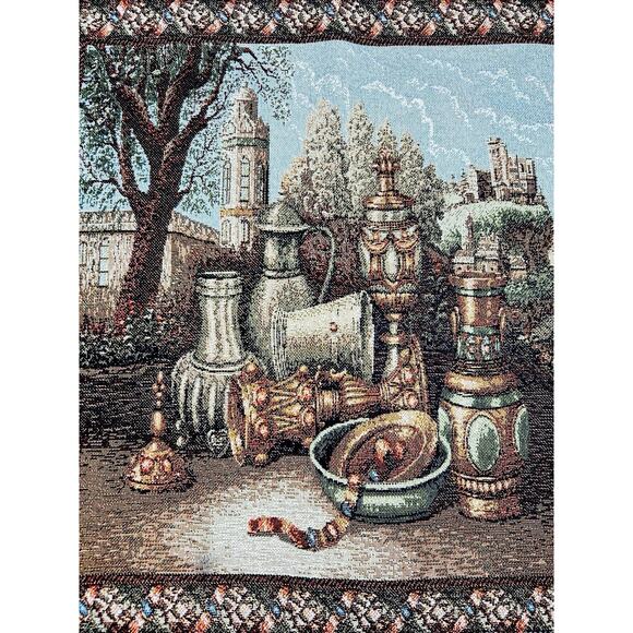Tapestry Medieval Theme Greek Roman Landscape  Pillow Cover Case 17X17 - Picture 2 of 5